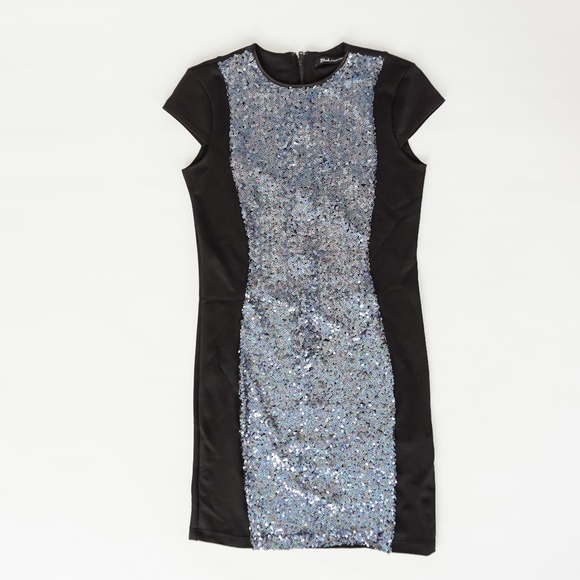 Cap Sleeve Sequined Black Dress - Picture 1 of 6